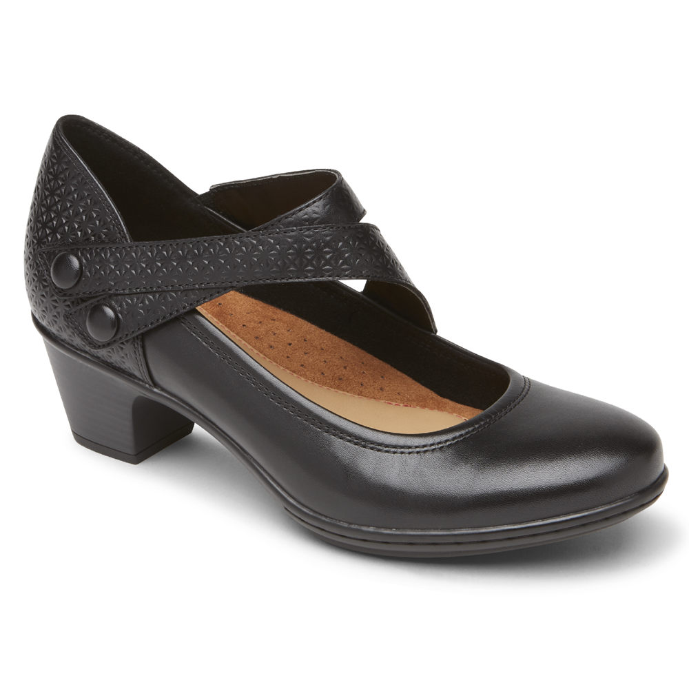 Rockport Wedges Dame Svart - Cobb Hill Kailyn Asymmetrical Mary Jane - FCOM14856